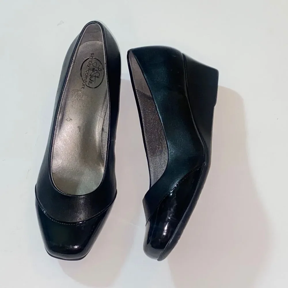 Life Stride Simply Comfort Elegant Black Wedge Shoes Size US 10W